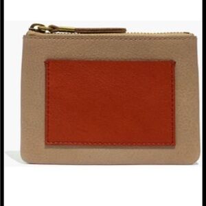 Madewell The Leather Pocket Pouch Wallet Colorblock card holder brown tan